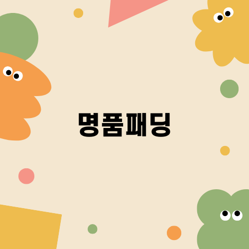 힙한 겨울 필수 아이템 명품패딩