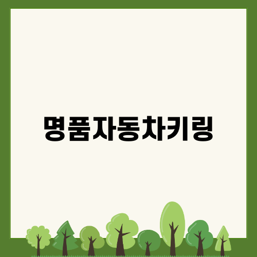 명품자동차키링의 매력
