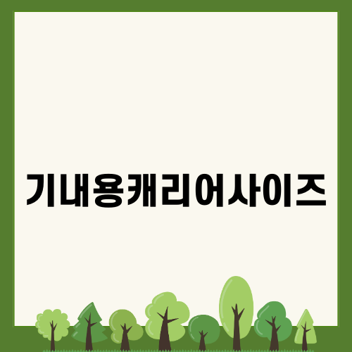 기내용캐리어사이즈 선택법