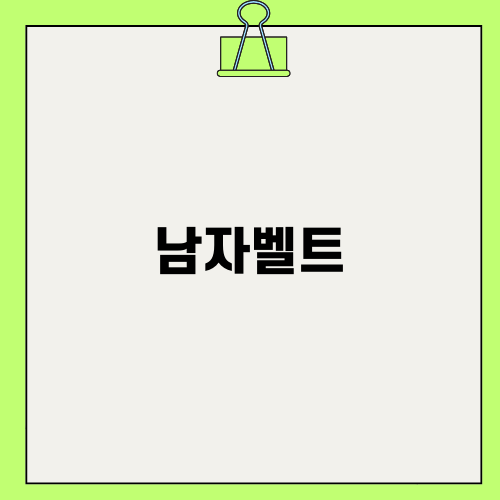 30대 남자를 위한 남자벨트 추천